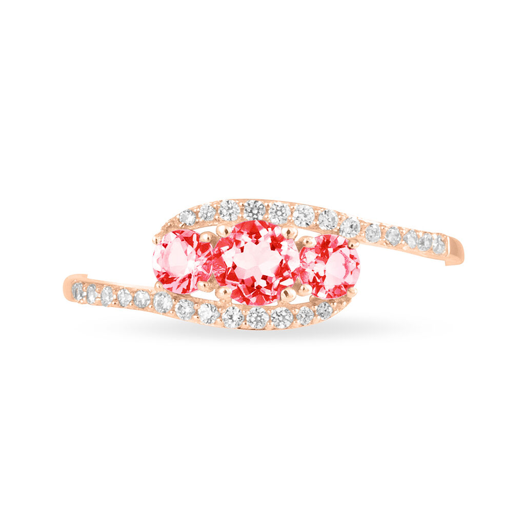 Bague Chloe Or Rose Rubis Et Diamant - Bagues solitaires Femme | Histoire d&rsquo;Or