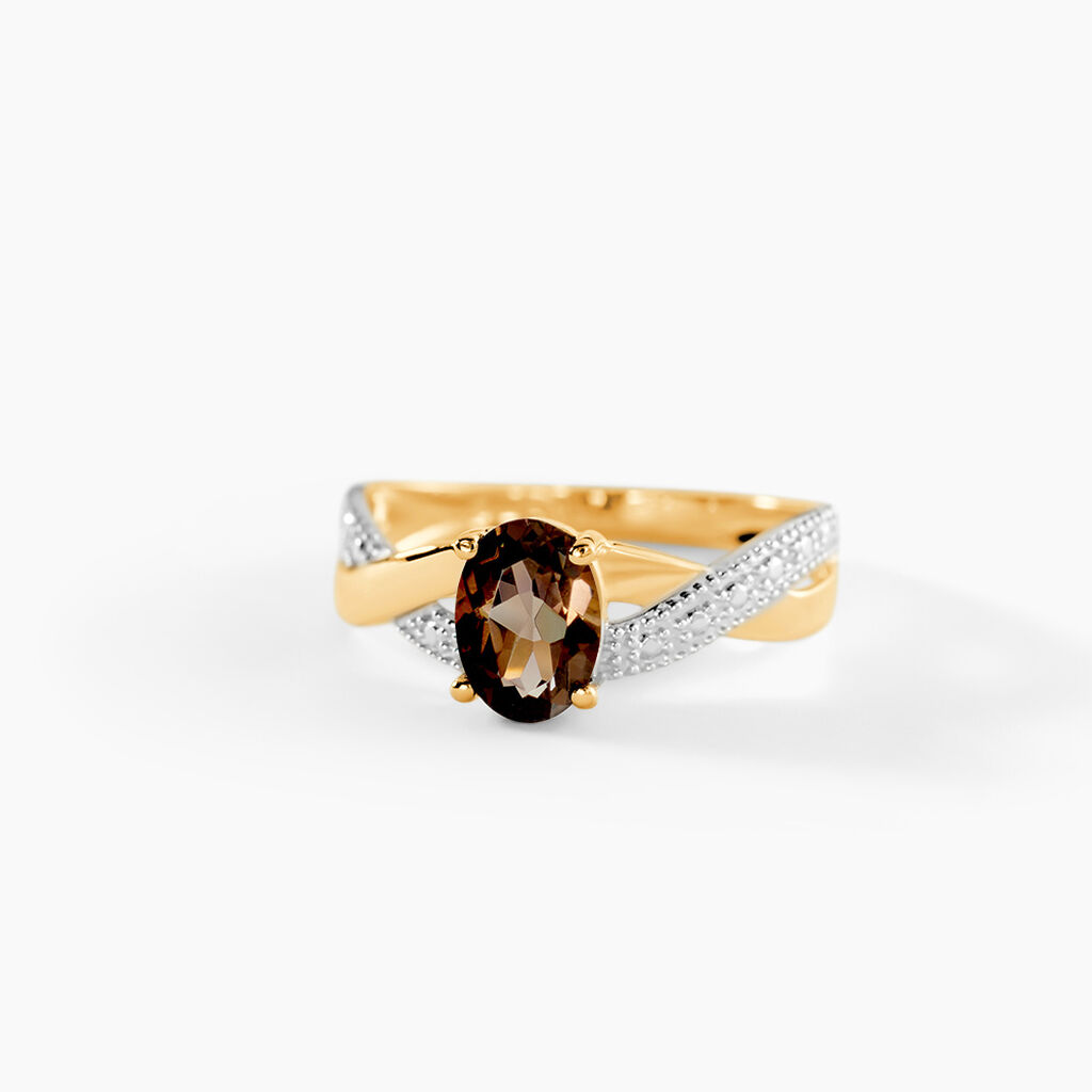 Bague Candice Or Jaune Quartz - Bagues solitaires Femme | Histoire d&rsquo;Or