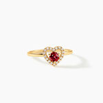Bague Red Velvet Argent Dor&eacute; A L'Or 750/1000 Rhodolite Oxyde De Zirconium - Bagues de fian&ccedil;ailles ronde Femme | Histoire d&rsquo;Or