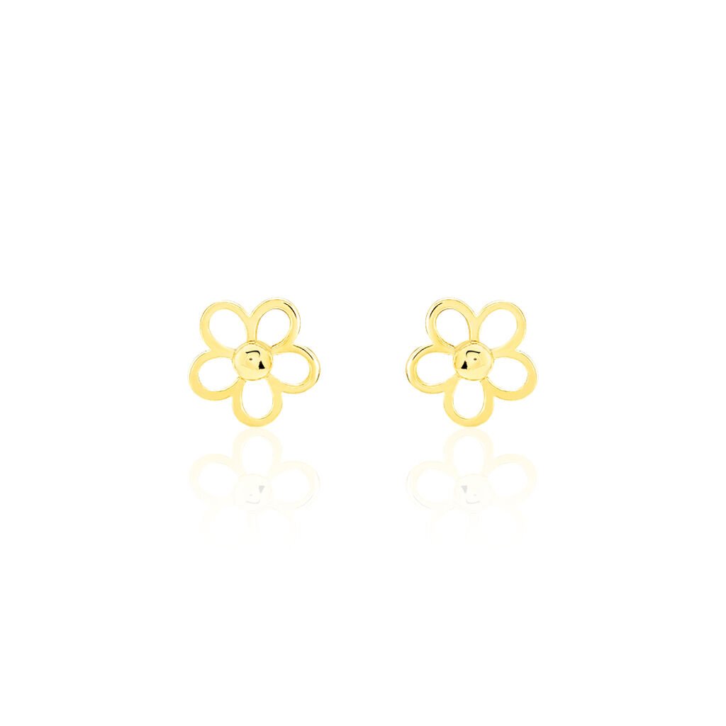 Boucles D'oreilles Puces Philine Fleur Or Jaune - Clous d'oreilles Famille | Histoire d&rsquo;Or