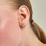 Boucles D'Oreilles Puces Caro Argent Dor&eacute; A L'Or 750/1000 Perle De Culture - Clous d'oreilles Femme | Histoire d&rsquo;Or