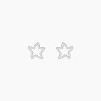 Boucles D'oreilles Puces Alphonsine Etoile De Mer Or Blanc