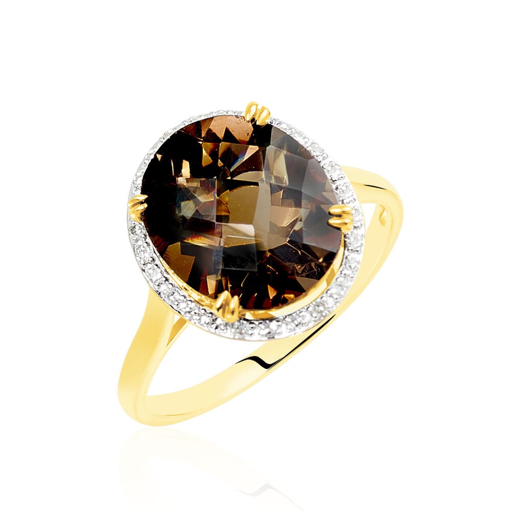 Bague avec pierre marron Clearance