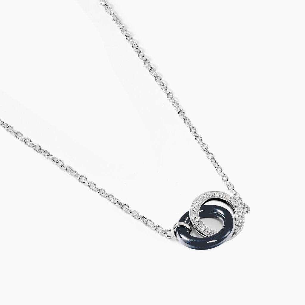 Collier Dina Argent Blanc C&eacute;ramique Et Oxyde De Zirconium - Colliers fantaisie Femme | Histoire d&rsquo;Or