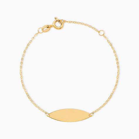 Bracelet Identit&eacute; Gaspardine Maille For&ccedil;at Or Jaune - Bracelets Communion Enfant | Histoire d&rsquo;Or