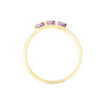 Bague Lukretia Or Jaune Amethyste Et Oxyde De Zirconium - Bagues avec pierre Femme | Histoire d&rsquo;Or