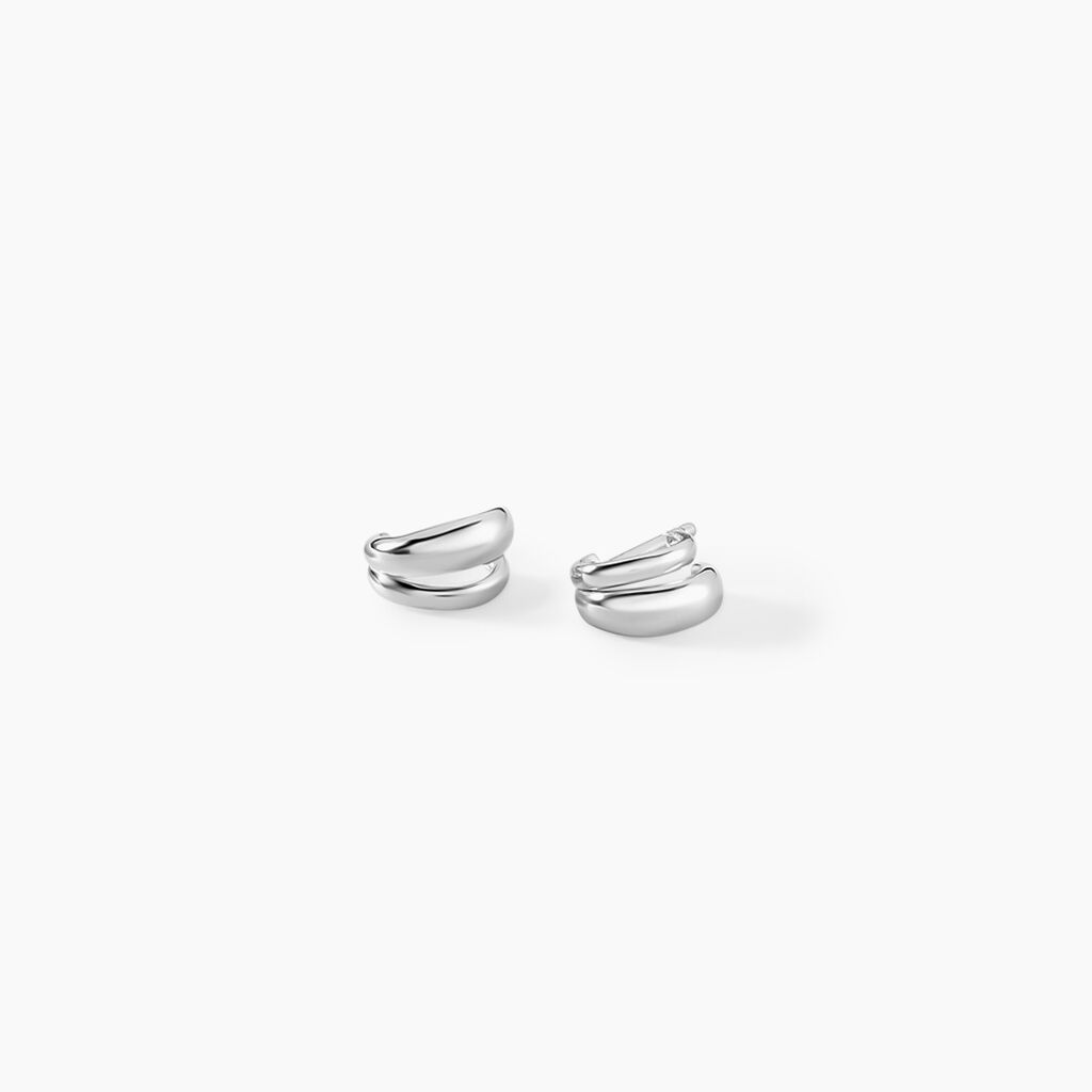 Cr&eacute;oles Magma Argent Blanc - Boucles d'oreilles cr&eacute;oles Femme | Histoire d&rsquo;Or