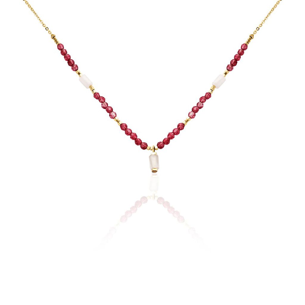 Collier Attila Acier Doré Quartz Jade - Colliers fantaisie Femme | Histoire d’Or