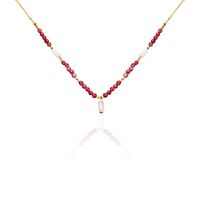Collier Attila Acier Doré Quartz Jade