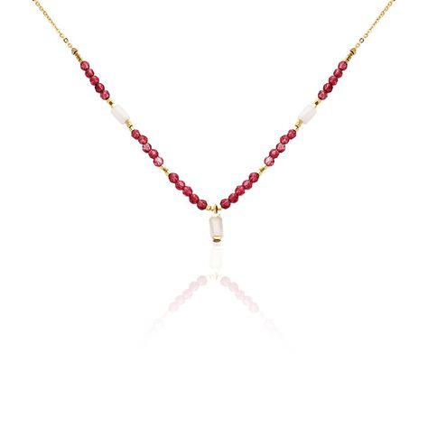 Collier Attila Acier Doré Quartz Jade - Colliers fantaisie Femme | Histoire d’Or