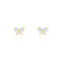 Boucles D'oreilles Puces Eleanor Fleur Or Jaune Oxyde De Zirconium
