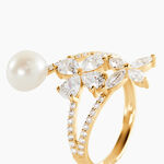 Bague Norah Or Jaune Perle De Culture Et Oxyde De Zirconium - Bagues solitaires Femme | Histoire d&rsquo;Or
