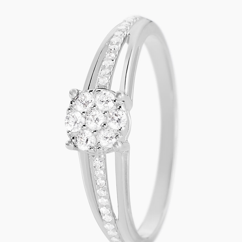 Bague Or Blanc Katherina Diamants - Bagues avec pierre Femme | Histoire d’Or