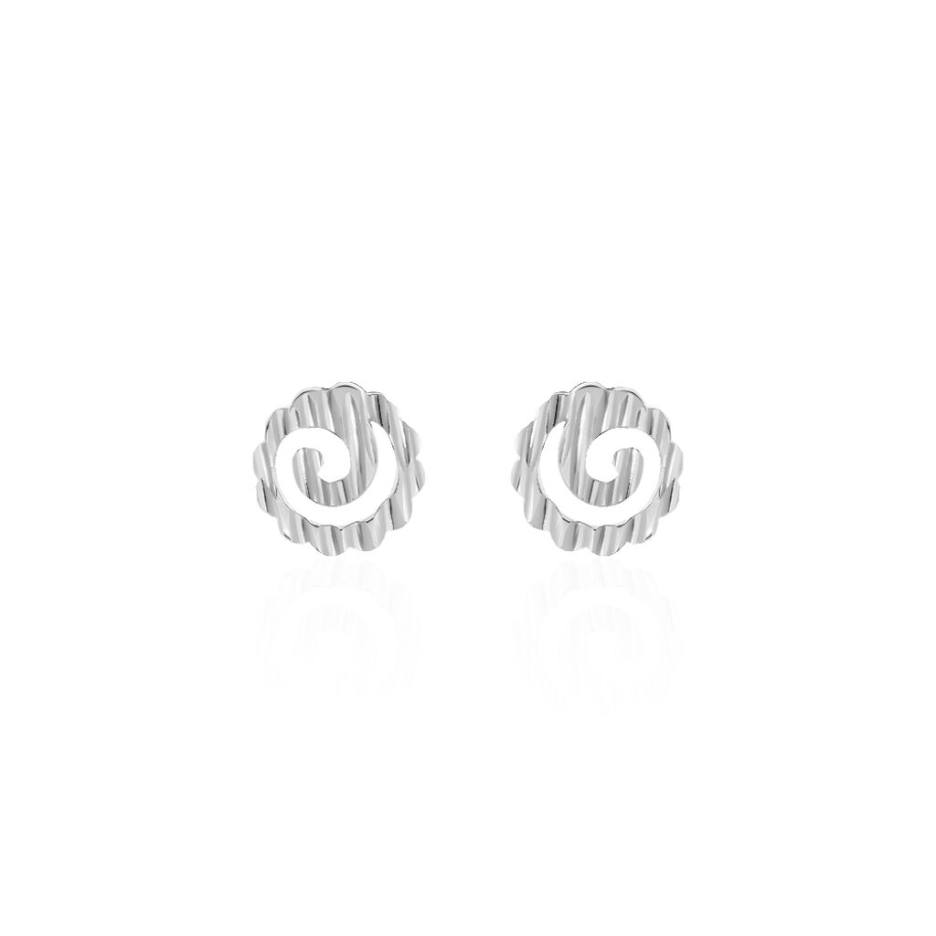 Boucles D'oreilles Puces Selima Argent Blanc - Boucles d'oreilles fantaisie Femme | Histoire d&rsquo;Or