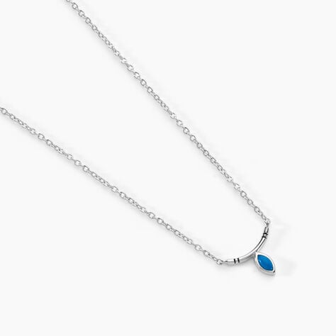 Collier Cyane Argent Blanc Turquoise - Colliers fantaisie Femme | Histoire d&rsquo;Or