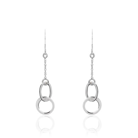 Boucles D'oreilles Pendantes Toi Et Moi Argent Blanc - Boucles d'oreilles fantaisie Femme | Histoire d’Or