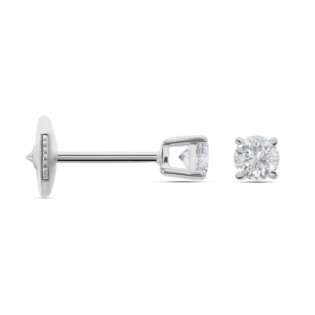 Boucles D'oreilles Puces Aphrodite Or Blanc Diamant - Clous d'oreilles Famille | Histoire d’Or