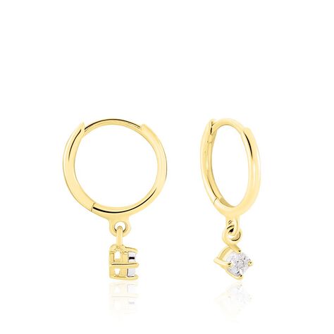 Créoles Racquel Or Jaune Diamant - Boucles d'oreilles créoles Femme | Histoire d’Or