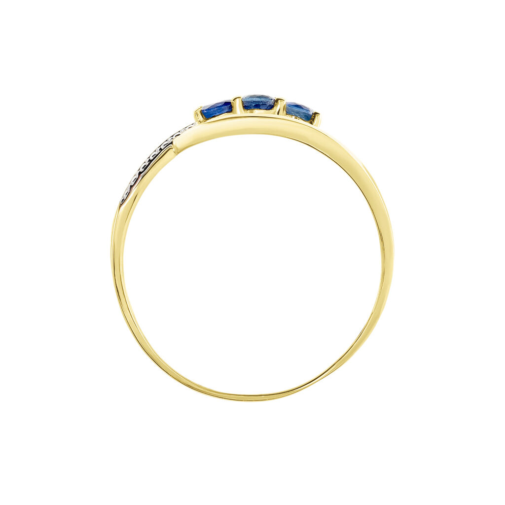 Bague Aurora Or Bicolore Saphir Et Diamant - Bagues avec pierre Femme | Histoire d’Or