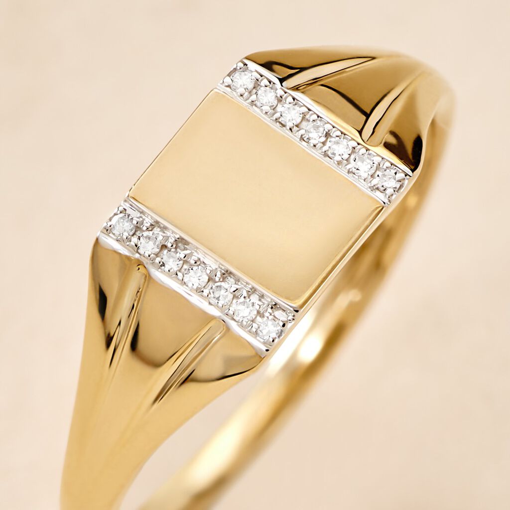 Chevalière Earl Or Jaune Diamant - Chevalières Femme | Histoire d’Or