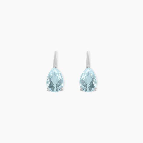 Boucles D'oreilles Puces Anesa Or Blanc Topaze - Clous d'oreilles Femme | Histoire d’Or