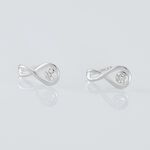 Boucles D'oreilles Puces Shaeen Or Blanc Diamant - Clous d'oreilles Femme | Histoire d&rsquo;Or