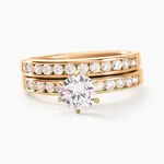 Bague Double Jeu Plaqu&eacute; Or Jaune Oxyde De Zirconium - Bagues solitaires Femme | Histoire d&rsquo;Or