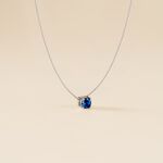 Collier Dwight Argent Blanc Oxyde De Zirconium Bleu - Colliers fantaisie Femme | Histoire d&rsquo;Or