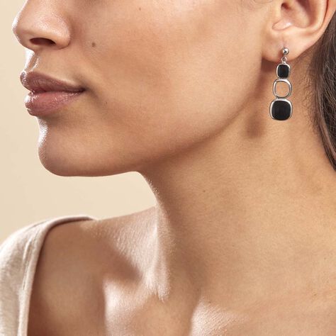 Boucles D'oreilles Pendantes Hatayi Acier Blanc - Boucles d'oreilles fantaisie Femme | Histoire d’Or