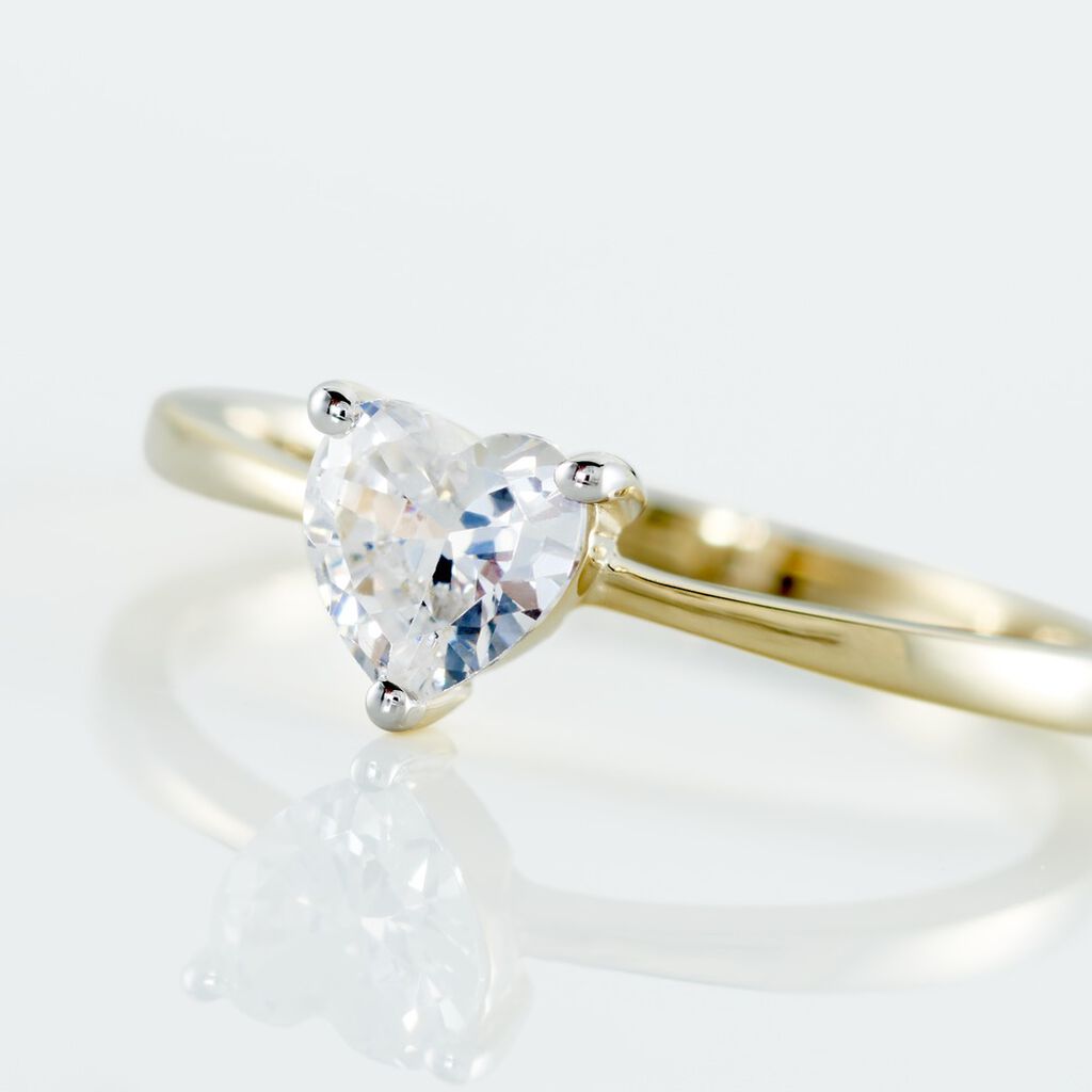 Bague Solitaire Or Jaune Idelle Oxyde De Zirconium - Bagues solitaires Femme | Histoire d’Or