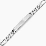 Bracelet Identit&eacute; Vivian Argent Blanc - Gourmettes Homme | Histoire d&rsquo;Or