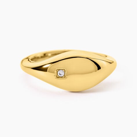 Bague Sara&iuml; Acier Jaune Oxyde De Zirconium - Bagues avec pierre Femme | Histoire d&rsquo;Or