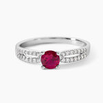 Bague Solitea Argent Blanc Oxyde De Zirconium - Bagues solitaires Femme | Histoire d&rsquo;Or