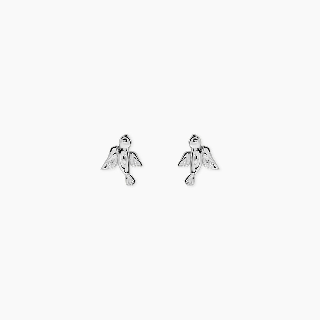 Boucles D'oreilles Puces Osie Argent Blanc - Boucles d'oreilles fantaisie Femme | Histoire d&rsquo;Or