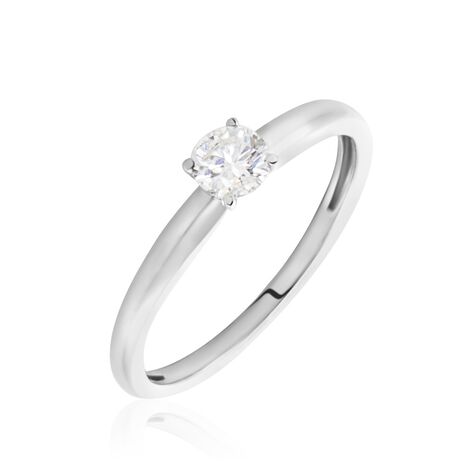 Bague Solitaire Flora Or Blanc Diamant - Bagues solitaires Femme | Histoire d’Or