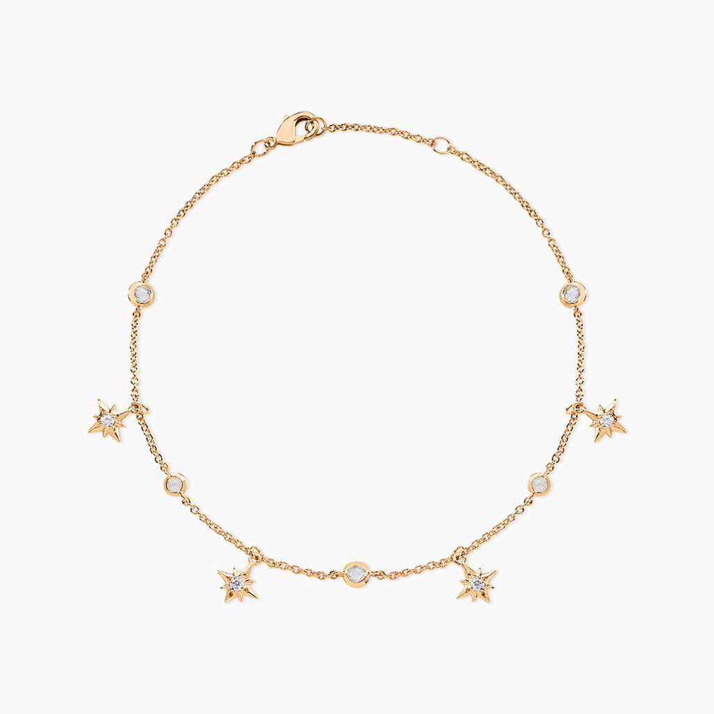 Cha&icirc;ne De Cheville Lenka Plaqu&eacute; Or Jaune Oxyde De Zirconium - Cha&icirc;nes de cheville Femme | Histoire d&rsquo;Or