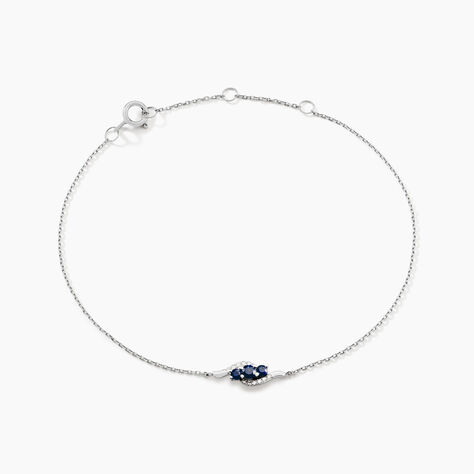 Bracelet Trinitie Or Blanc Saphir Diamant - Bracelets Femme | Histoire d&rsquo;Or