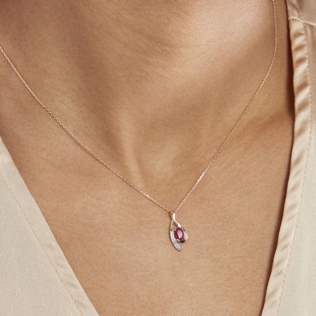 Collier Sagesse Or Jaune Rubis Et Diamant - Colliers Femme | Histoire d’Or