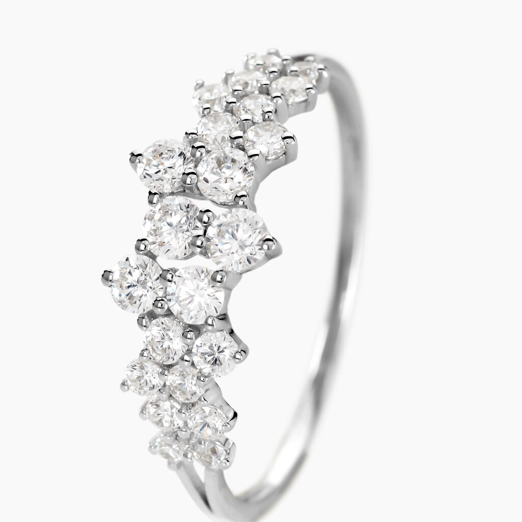 Bague Tokyo Or Blanc Oxyde De Zirconium - Bagues avec pierre Femme | Histoire d’Or