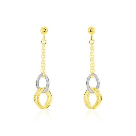 Boucles D'oreilles Pendantes Louisa Or Bicolore - Boucles d'oreilles pendantes Femme | Histoire d’Or