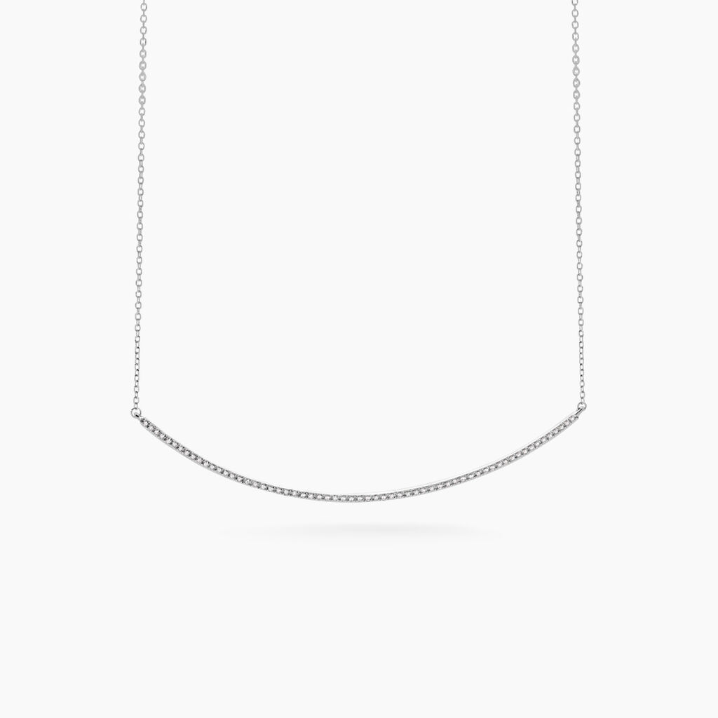 Collier Fanchette Or Blanc Diamant - Colliers Femme | Histoire d’Or