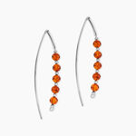 Boucles D'oreilles Pendantes Satu Argent Blanc Ambre - Boucles d'oreilles fantaisie Femme | Histoire d&rsquo;Or