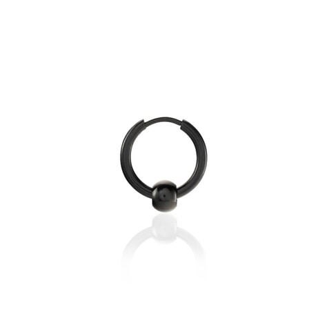 Créole Unitaire Achille Acier Noir - Boucles d'oreilles créoles Homme | Histoire d’Or
