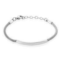 Bracelet Aedan Maille Popcorn Acier Blanc