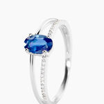 Bague Alyse Or Blanc Saphir Et Diamant - Bagues solitaires Femme | Histoire d&rsquo;Or