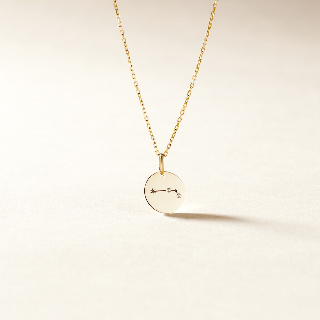 Pendentif Or Jaune Astraea Oxyde De Zirconium - Pendentifs Zodiaque Femme | Histoire d&rsquo;Or
