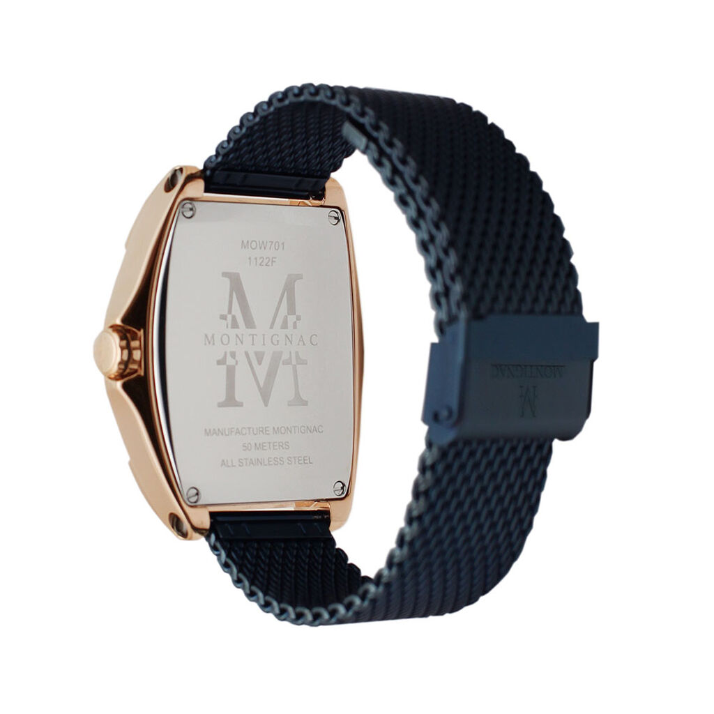 Montre Montignac Tonneau Bleu - Montres Homme | Histoire d’Or