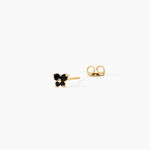 Boucles D'Oreilles Puces Eleanor Fleur Argent Dor&eacute; A L'Or 750/1000 Oxyde De Zirconium - Boucles d'oreilles fantaisie Enfant | Histoire d&rsquo;Or