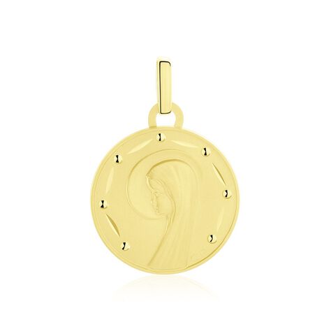 Pendentif Vierge Rond Diamante Or Jaune - Pendentifs Baptême Famille | Histoire d’Or