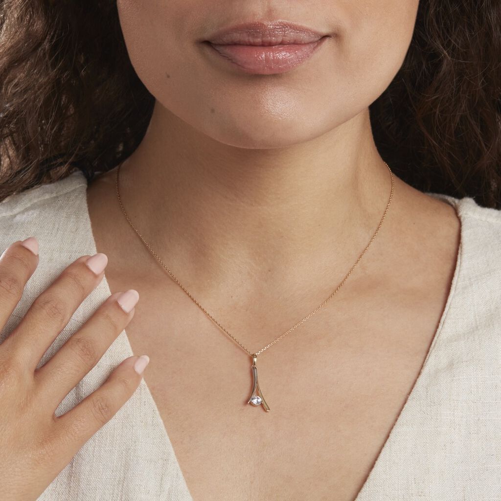 Collier Formev Or Bicolore Oxyde De Zirconium - Colliers Femme | Histoire d’Or